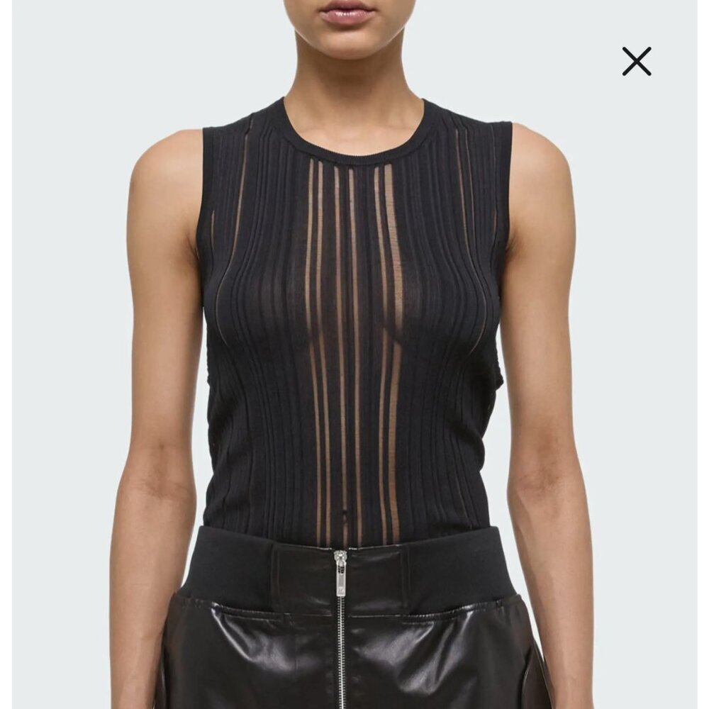 Helmut Lang Open Back Sleeveless Sheer Top